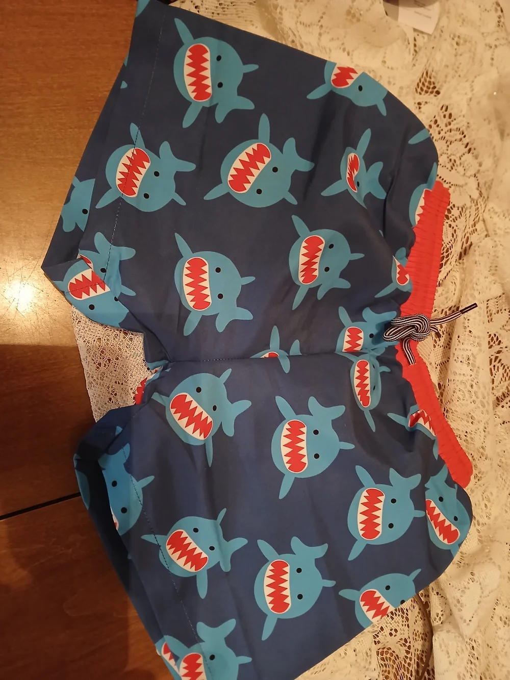 Toddler Shark Swim Suit Rash Guard Set with Matching Hat - Blue & Aqua